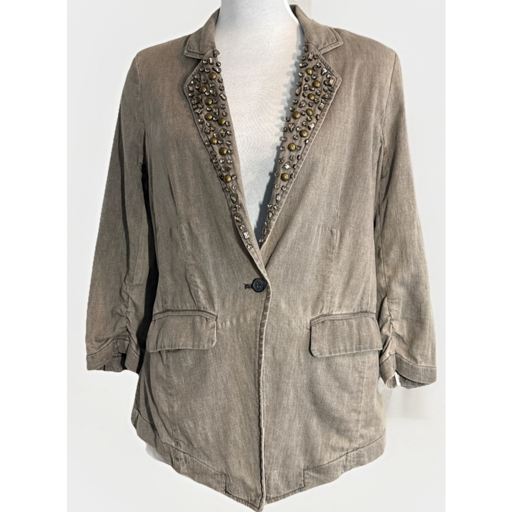 dash by Kim Kardashian Blazer Womens Size 10 Brown Rhinestone Career Formal